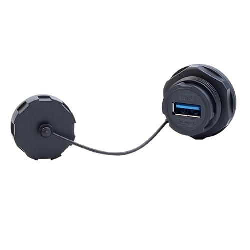 CNLINKO USB3.0 Panel Mount Socket IP67 Waterproof PBT Female Type A USB Connector - size: 0M, style: USB3.0 Socket (3-Point Snap Fit)
