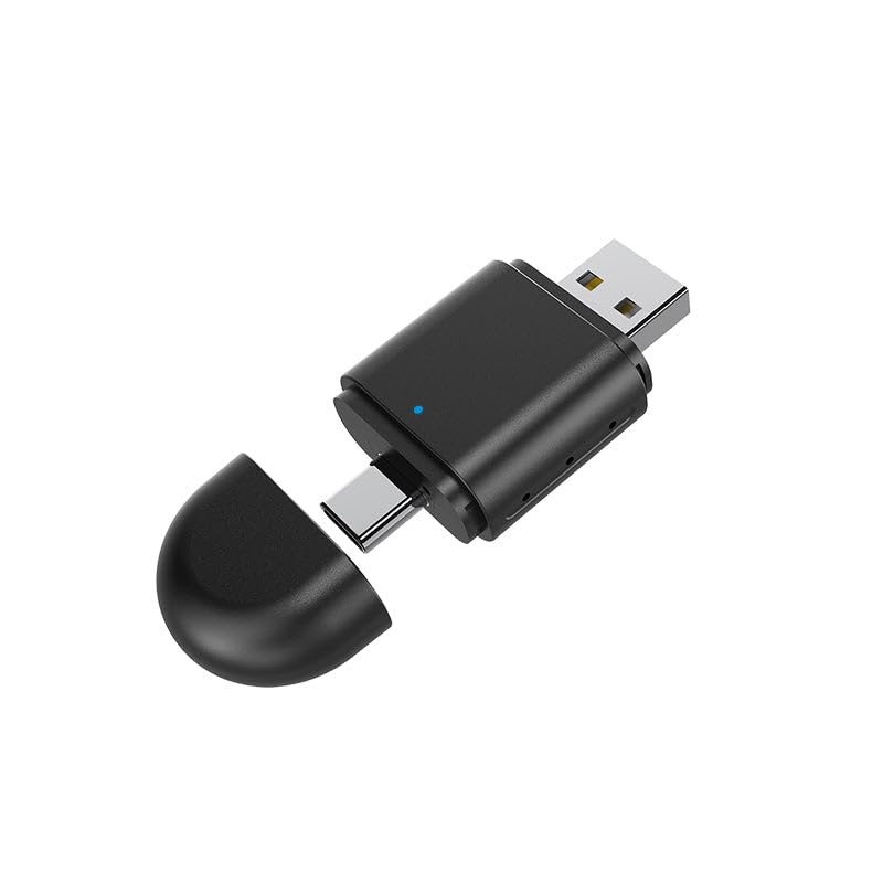 2-in-1 Wireless CarPlay & Android Auto Adapter – Plug & Play USB/Type-C Dongle, Bluetooth 5.4 + 5.8GHz Wi-Fi, Converts Wired CarPlay & Android Auto to Wireless, Fast Stable Connection