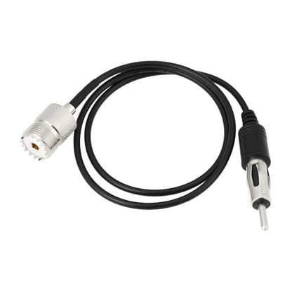 UHF Female to DIN AM/FM Male Radio Antenna Adapter Cable 50cm RG174 Compatible with Car CB Radio