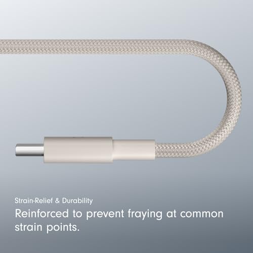 Beats USB-A to USB-C Woven Cable Fast Charging Durable and Tangle-Free Design Compatible Charger for Apple & Android Devices (1.5 m, 5 ft) - Surge Stone - color: Surge Stone, size: 5 ft, style: USB-A to USB-C