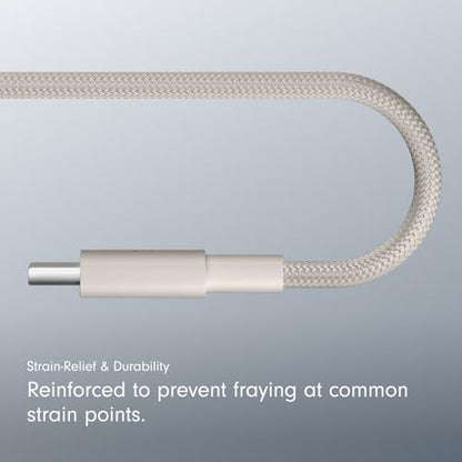 Beats USB-A to USB-C Woven Cable Fast Charging Durable and Tangle-Free Design Compatible Charger for Apple & Android Devices (1.5 m, 5 ft) - Surge Stone - color: Surge Stone, size: 5 ft, style: USB-A to USB-C