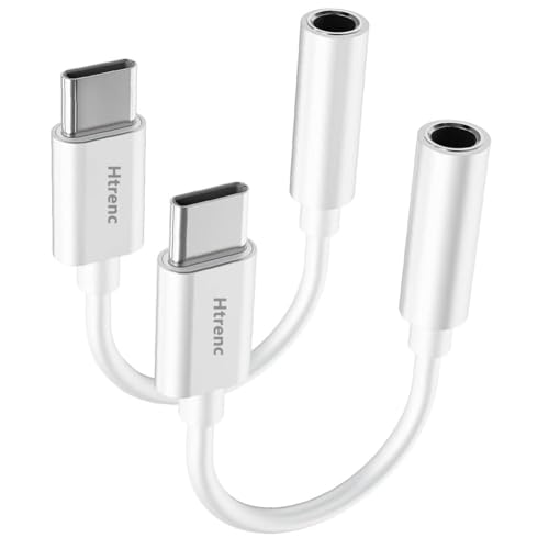 USB C to 3.5mm Headphone Jack Adapter for iPhone17/ iPhone 16/16 Pro/15/15 Pro/Pro Max/Plus, Type C Aux Audio Dongle Cable Cord Compatible with iPad, Samsung Galaxy S23/S22/S21, MacBook（2 Pack） - color: White