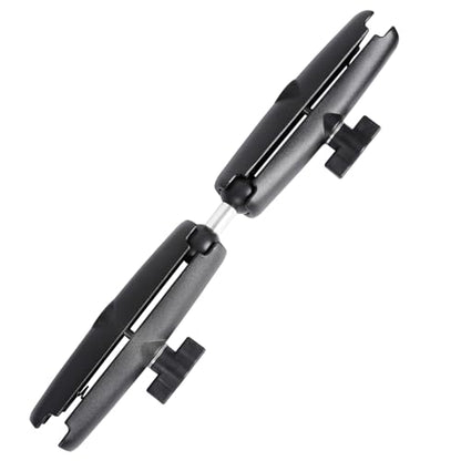 Dual Extension Double Socket Arm with 1" Double Ball Adapter Compatible with RAM B Size Mount and Other 1 inch Industry Standard Device, 360° Rotation Rod for Bike, Truck, Car (12.7" Length) - size: 12.7" length