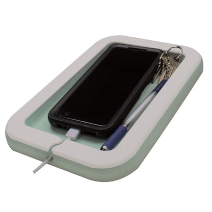 Boat Dashboard Utility Pad with Peel and Stick Adhesive Back, 2-Layer Durable EVA Foam Dash Cove Holds Loose Items Such as Keys, Fishing Tools, Smartphones, Pump Out Tokens (White + Seafoam) - color: White + Seafoam