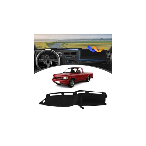 FIILINES Dash Cover for 1987-1996 Dodge Dakota, Dashboard Mat Exact Fit for Dakota Interior Accessories Dashboard Pad Carpet Dash Mat Sunshade Non-Slip Polyester Protector No Glare Black - size: For Dakota 1987-1996