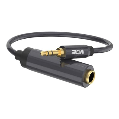 VCE VCELINK 3.5mm Female to Female Adapter with 1/4" to 1/8" Adapter, 3.5mm 1/8 inch Male to 6.35mm 1/4 inch Female Audio Jack Gold Plated