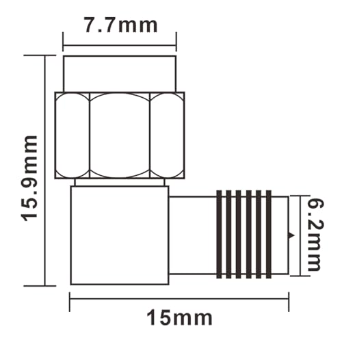 2-Pack Upgraded SMA 90 Degree Adapter Elbow SMA Male to RP-SMA Female Right Angle Connector DC-18GHz VSWR ≤1.15 RP-SMA RF Coax FPV Antenna Adapter for FPV Drone Wireless LAN Device - size: SMA Male to RP-SMA Female 90 Degree