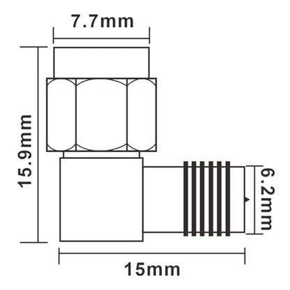 2-Pack Upgraded SMA 90 Degree Adapter Elbow SMA Male to RP-SMA Female Right Angle Connector DC-18GHz VSWR ≤1.15 RP-SMA RF Coax FPV Antenna Adapter for FPV Drone Wireless LAN Device - size: SMA Male to RP-SMA Female 90 Degree
