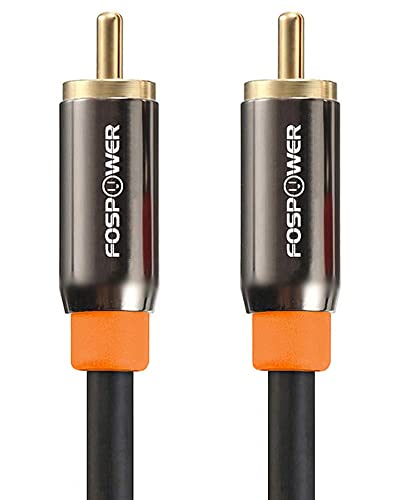 FosPower Digital Audio Coaxial Cable [24K Gold Plated Connectors] Premium S/PDIF RCA Male to RCA Male for Home Theater, HDTV, Subwoofer, Hi-Fi Systems - 6ft - size: 6 Feet
