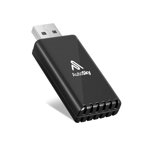 Wireless CarPlay Adapter - Fastest 5Ghz - AutoSky - Plug and Play - USB-C and USB-A Cables - Wired CarPlay Required - style: Mate finish