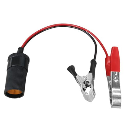 12 Inch Cigarette Lighter Extension Cord, 12V Car Battery Clamp-on Extension Charge Cable, Battery Alligator Clip to Female Cigarette Lighter Socket, Cigarette Splitter Plug Extension Socket - size: 1PC