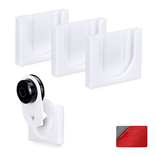 Wall Mount for YI Home (3 Pack) Security Camera - Adhesive Holder, No Hassle Bracket, Strong 3M VHB Tape, No Screws, No Mess Install (White) by Brainwavz - color: Wall Mount - Yi Home - 3 Pack