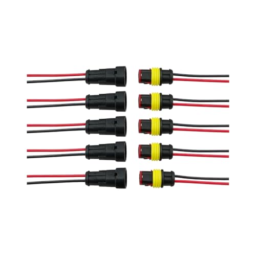 5PCS 2 Pin Car Electrical Wire Connector, Waterproof Male and Female Vehicle Terminal Wire Connectors Plug, Automotive Wire Plug Socket Kit, Universal for Sedan Truck Motorcycle - size: 2 Pin
