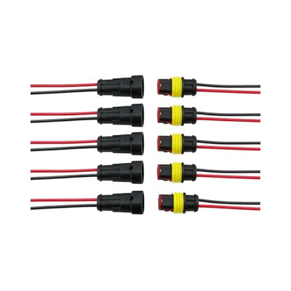 5PCS 2 Pin Car Electrical Wire Connector, Waterproof Male and Female Vehicle Terminal Wire Connectors Plug, Automotive Wire Plug Socket Kit, Universal for Sedan Truck Motorcycle - size: 2 Pin