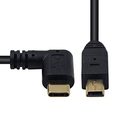 Duttek Mini USB to USB C Cable, Right Angled USB C to Mini USB Male to Male Converter Cable Cord for Digital Camera and More 9.5inch/25cm