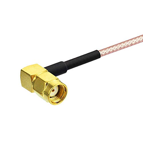 Bingfu WiFi Antenna Extension Cable (2-Pack) RP-SMA Male Right Angle to RP-SMA Female Bulkhead Mount RG316 Cale 30cm 12 inch for WiFi Router Security IP Camera Monitor Mini PCIE Card - color: 12 inch / 30cm Right Angle