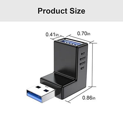 Oxsubor USB 3.0 Adapter 90 Degree Male to Female Combo Vertical Up and Down Angle Coupler Connector - style: usb 3.0 adapter up and down