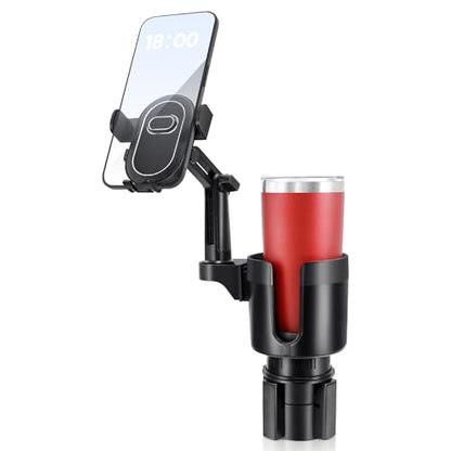 Benlari Upgraded Car Phone Holder - 2 in 1 Adjustable Cup Holder Expander Support 360° Degree Rotation - Car Cup Holder Phone Mount Compatible with All Smartphones