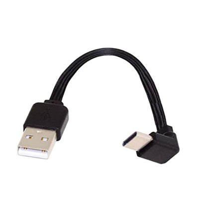 chenyang USB C Short Flat Cable, USB 2.0 Type A Male to USB C Male 90 Degree UP Angled 4 Wires 5V 2A Charge Data Extension Silicone Cable 4 Wires 30AWG 13cm - style: USB 2.0 Type-A to Type-C UP Angled