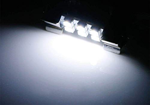 iJDMTOY (2) Super Bright 6-SMD 29mm 6614F LED Replacement Bulbs For Car Sun Visor Vanity Mirror Lights, Xenon White