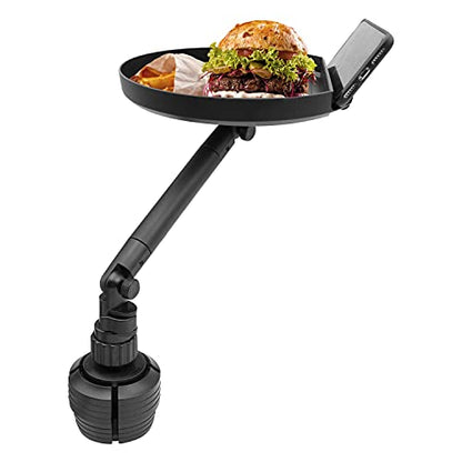 Macally Cup Holder Tray for Car - Adjustable Car Tray Table - Perfect Car Food Tray for Eating with Phone Slot and Swivel Arm - Car Organizer - size: original