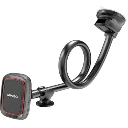 APPS2Car Magnetic Phone Holder for Car, 14-Inch Windshield Phone Mount - color: Black- Magnetic