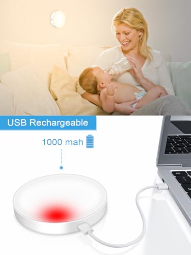 WILLED 3000K Dimmable Touch Lights, Battery Rechargeable Tap Lights, Magnet Stick on Closet Light, Portable LED Puck Night Lights for Cabinet, Wardrobe, Counter, Kitchen, Bedroom (2 Pack) - color: White