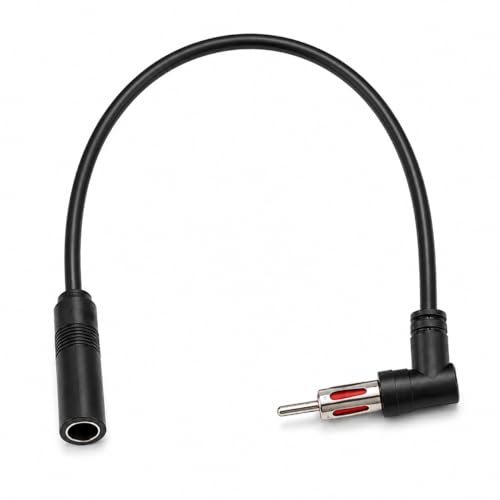 Car DIN Plug AM/FM Radio Stereo Male Right Angle to Female Adapter Antenna Connector Antenna Extension Cable Conversion Cable (20 inch) - size: 20 inch