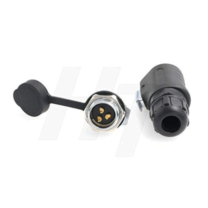 HangTon LP20 3 Pin Aviation Circular Connector Quick Disconnect 30 Amp Power Bulkhead Male Cable Plug Female Panel Socket (Rear-nut Mount) - color: Rear mount, size: 3-pin