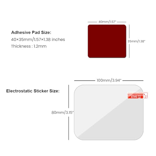 3 PCS Sticky Adhesive Pads for Dash Cam,Sticky Adhesive Replacement Tape for Dash Cam Mount,Car Camera Base,Phone Car Mount, with 3 Pcs Car Windshield Electrostatic Sticker (1.57×1.38in) - color: 1.57×1.38in