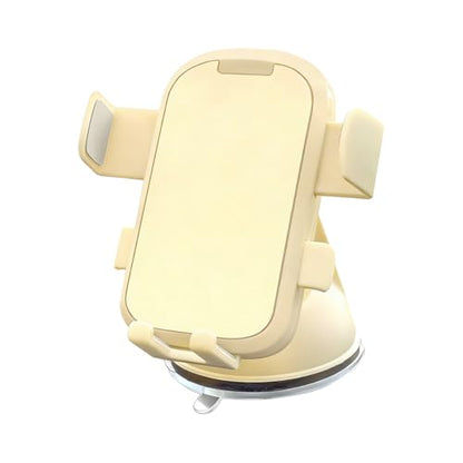 Zpana Car Phone Holder, 360° Adjustable Suction Cup Hands-Free Vehicle Windshield Dashboard Cell Phone Mount, Automotive Interior Smartphone Stand, Universal for SUV RV Truck (Beige) - color: Beige