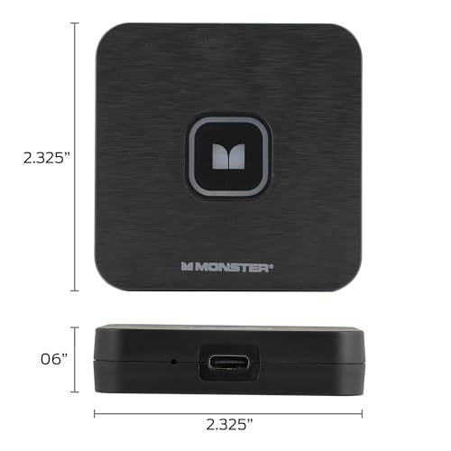 Monster Wireless CarPlay Adapter, Wireless Android Auto Adapter, Convert Wired to Wireless CarPlay & Android Auto, Compact Dongle for Factory Wired CarPlay Cars, USB-C & USB-A Cables Included