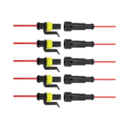 5PCS 1 Pin Car Electrical Wire Connector, Waterproof Male and Female Vehicle Terminal Wire Connectors Plug, Automotive Wire Plug Socket Kit, Universal for Sedan Truck Motorcycle - size: 1 Pin