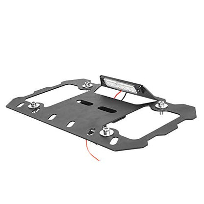 Hooke Road Shackle D Ring License Plate Mount Bracket Relocation Holder w/White LED Light for 1955-2026 Jeep Wrangler CJ YJ TJ JK JL Gladiator JT