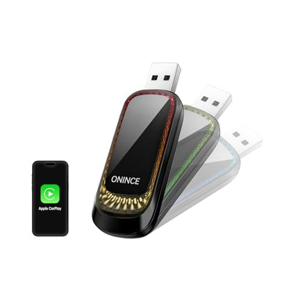 Wireless CarPlay Adapter (2025 Upgrade) – Convert Wired CarPlay to Wireless, Stable Connection, RGB Ambient Lighting, Compatible with Wired CarPlay Cars & iPhone - color: RGB lighting
