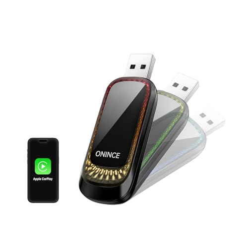 Wireless CarPlay Adapter (2025 Upgrade) – Convert Wired CarPlay to Wireless, Stable Connection, RGB Ambient Lighting, Compatible with Wired CarPlay Cars & iPhone - color: RGB lighting