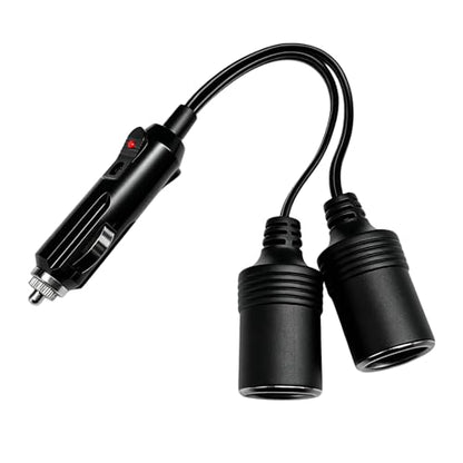 12V Car Cigarette Lighter Splitter, 1 to 2 Double Auto DC Power Supply Extension Cord with 10A Fuse, 18AWG Dual Cigarette Lighter Adapter for Cars Trucks SUVs Boats