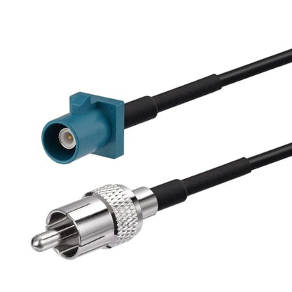 Superbat Fakra to RCA Cable, RCA Male to Blue Fakra Z Male Coax Pigtail 6" for Aftermarket Radio Head Unit Rear View Camera etc. - color: Fakra Z male to RCA male