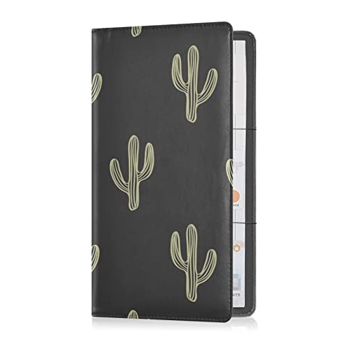 ALAZA Car Registration and Insurance Card Holder Cute Boho Cactus Vehicle Glove Box Automobile Documents Paperwork Waller Case Organizer