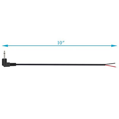 Fancasee 2-Pack 3.5mm 1/8" to Speaker Wire TS Mono Right Angle Male Plug to Bare Wire Pigtail 3.5mm Jack Connector Adapter Repair Audio Cable for Speaker, Trigger Cable