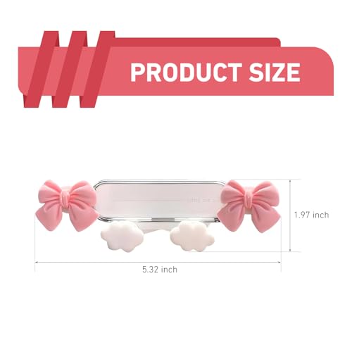Car Phone Holder Mount, Butterfly Bow Air Vent Phone Holder, Universal Kawaii Car Accessories for Women Girls (White #A) - size: White #A