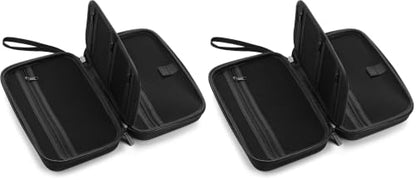 Caseling Hard EVA Electronics Travel Organizer – Shockproof Protective Carrying Case for Chargers, Power Banks & Cables – Compact 9.5” x 5.7” Travel Storage with Wrist Strap, Black (Pack of 2) - size: 9.5 x 5.7 x 2.8 inches (Pack of 2)