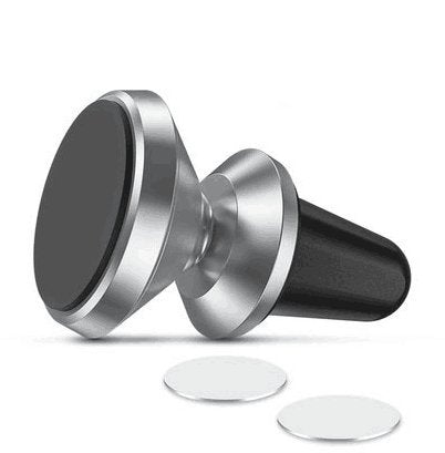 IFLASH Magnetic Mount, Universal Air Vent Magnetic Car Mount Phone Holder, 360 Degree Rotation for Multi-Angle View, Cradle-Less Car Phone Mount Stand, for Apple iPhone/Samsung Galaxy (Sliver) - color: Sliver