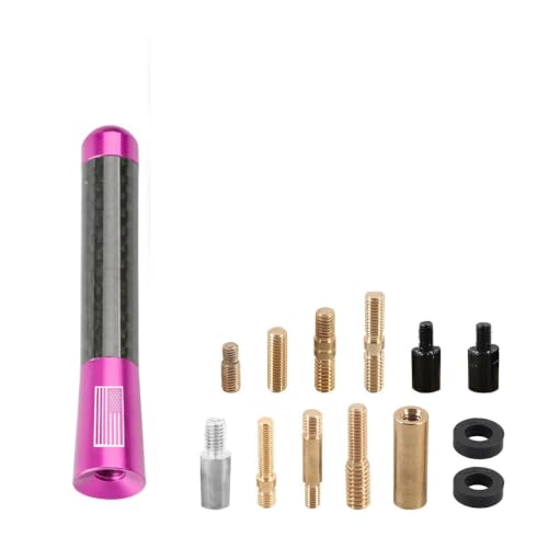 BESULEN 3.1 Inch Car Short Antenna, American Flag Design, Pink - color: Pink, size: 3.1 Inch