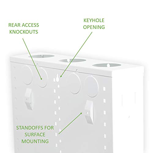 Legrand - OnQ 14 Inch Cable Management, In-Wall 20-Gauge Media Box, Structured Wiring Enclosure with 2.5 Inch Openings for Wires, Glossy White, EN1400