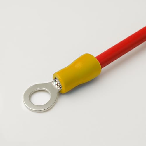 ANGSTROM #8 Bolt Ring Terminals, Insulated Electrical Crimp Connectors 100pcs (12-10ga Yellow) - color: 12-10ga Yellow, size: #8 Stud