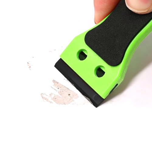 EHDIS 2pcs Plastic Razor Scraper 6-inch Long Handle Adhesive Remover Tool with 100 Double-Edge Blades for Window Tint Vinyl Scraper Decal Sticker Glue Remove (‌Neon-Green) - color: ‌neon-green