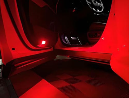 iJDMTOY Brillian Red 18-SMD Full LED Under Side Door Courtesy Lights Compatible with Toyota 2022-up Tundra, 2023-up Sequoia, Compatible with Lexus 2024-up GX550, Replace OEM Single LED Lamp - style: Red