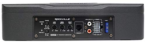 Rockville SS8P 8" Powered Under-Seat Car Subwoofer with RWK10 Amp Kit