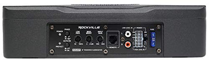 Rockville SS8P 8" Powered Under-Seat Car Subwoofer with RWK10 Amp Kit